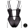 Le D&eacute;sir Wireless Lace Bodysuit with Adjustable Sliders - Plus Size - Black