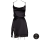 Le D&eacute;sir Open Back Silk Dress with Criss Cross Details and Slit - One Size - Black