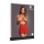 Le D&eacute;sir  4 Piece Set with Bra, Panty, Double Strap Garter Belt and Peek-A-Boo Mesh Skirt - One Size - Red