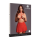 Le D&eacute;sir 4 Piece Set with Bra, Panty, Double Strap Garter Belt and Peek-A-Boo Mesh Skirt - Plus Size - Red