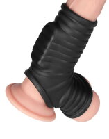 LoveToy Wave Knights Ring Vibrating Penis And Scrotum Sleeve (&Oslash; 2.8 cm) Black