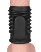 LoveToy Spiral Knights Ring Vibrating Penis Sleeve  (&Oslash; 3.6 cm) Black
