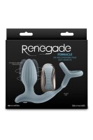NS Novelties Renegade Pinnacle Anal Plug with Vibration and Penis Ring Grey &Oslash; 3,7 cm