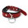 Kiotos Leather Collar with O-Ring Black Red