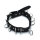 Kiotos Lederhalsband mit Multi D-Ringen Schwarz