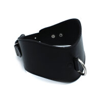Kiotos Contoured Lederhalsband mit D-Ring Schwarz