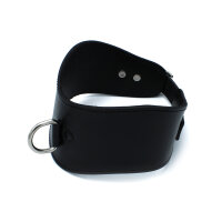 Kiotos Contoured Lederhalsband mit D-Ring Schwarz