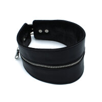 Kiotos High-Neck Lederhalsband mit Rei&szlig;verschluss Schwarz