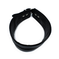 Kiotos High-Neck Lederhalsband mit Rei&szlig;verschluss Schwarz