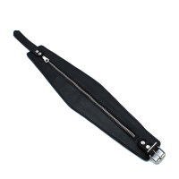Kiotos High-Neck Lederhalsband mit Rei&szlig;verschluss Schwarz