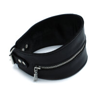 Kiotos High-Neck Lederhalsband mit Rei&szlig;verschluss Schwarz