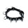 Kiotos Lederhalsband mit 7 Statement Ringen Schwarz