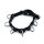 Kiotos Lederhalsband mit 7 Statement Ringen Schwarz
