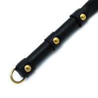Kiotos Lederpeitsche mit D-Ring Schwarz Gold