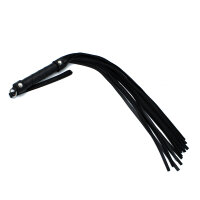 Kiotos Black Leather Flogger with Braided Handle