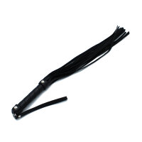 Kiotos Black Leather Flogger with Braided Handle