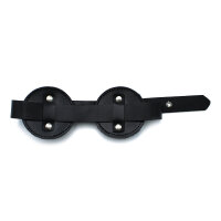 Kiotos Black Leather Blindfold with Adjustable Eye Patches