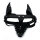 Kiotos Black Leather Dog Mask with Ears & Snout