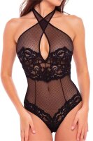 Midnight Halter Teddy Black S/M - M/L