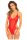 Crotchless Lace & Mesh Teddy Red S/M - M/L