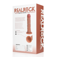 RealRock Vibrating and Rotating Regular Curved Cock - 8 / 20,5 cm - Tan