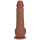 RealRock Vibrating and Rotating Straight Cock with Balls - 8 / 20,5 cm - Tan