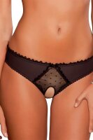 Rene Rofe Lingerie Crotchless Frills Panty Black S/M - M/L