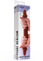 ToyJoy Get Real Silicone Foreskin Double Dong 35 cm Caramel skin tone