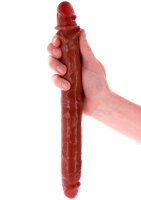ToyJoy Get Real Silicone Foreskin Double Dong 35 cm Caramel skin tone