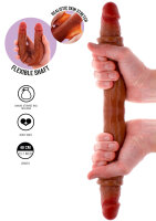 ToyJoy Get Real Silicone Foreskin Double Dong 40 cm Caramel skin tone