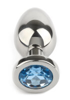 Mr. Steel Jewled Butt Plug Small Aqua 2,5 cm