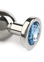 Mr. Steel Jewled Butt Plug Small Aqua 2,5 cm