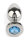 Mr. Steel Jewled Butt Plug Medium Aqua 3 cm