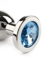 Mr. Steel Jewled Butt Plug Large Aqua 3,8 cm