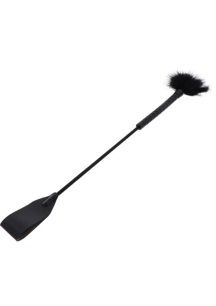 Hidden Desire Crop Whip & Feather Tickler PU Leather 57 cm