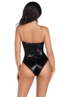 Leg Avenue Sequin Boned Crotch Bodysuit L