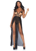 Leg Avenue Cage Maxi Kleid und G-String schwarz S/M - M/L