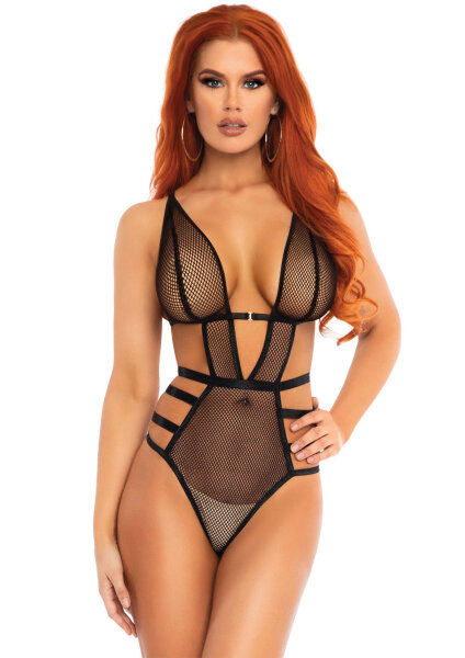 Leg Avenue Netz Cut Out G-Stringbody schwarz S - L