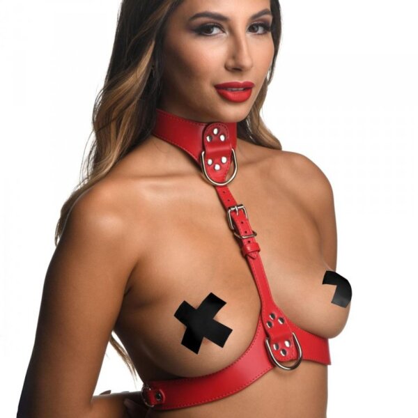 Strict Red Female Chest Harness S/M - M/L