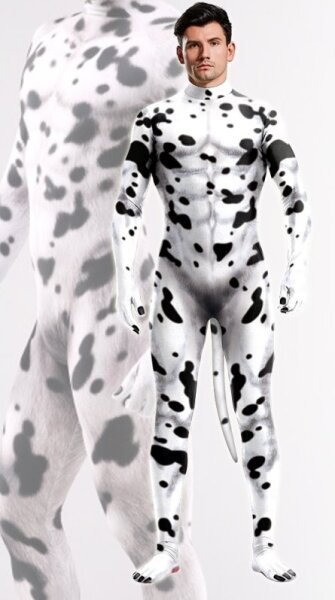 CosplayDogs Dalmatiner-Hund Cosplay-Suit schwarz-wei&szlig; S - XL