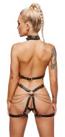 ZADO Leder Harness Set Schwarz/Metall S/M - L/XL
