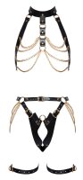 ZADO Leder Harness Set Schwarz/Metall S/M - L/XL