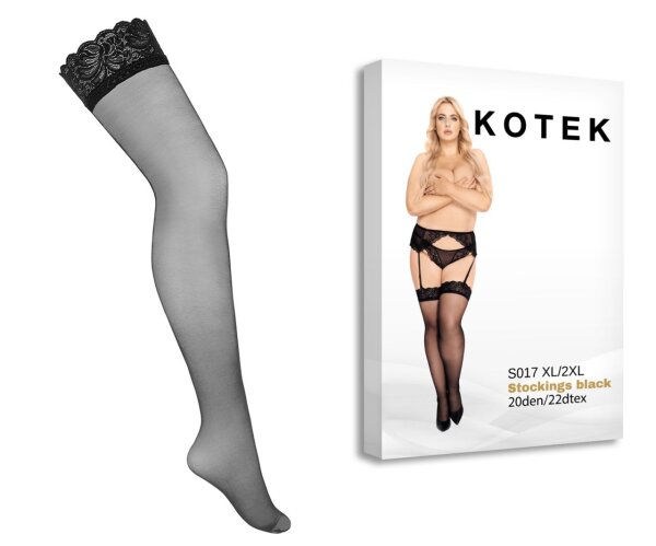 KOTEK Strapsstr&uuml;mpfe schwarz XL/2XL - 3XL/4XL