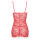 KOTEK Kristinella babydoll & thong red-white S/M - L/XL