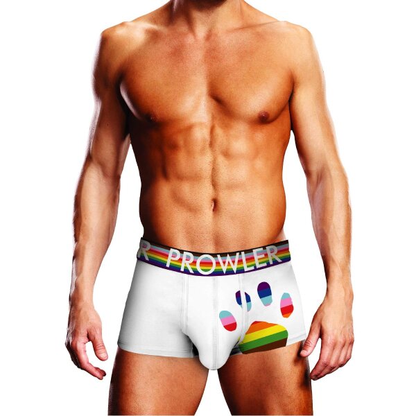 Prowler Boxershorts mit Pfoten Emblem in Regenbogenfarben wei&szlig; XS - XXL