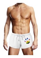 Prowler Badeshorts wei&szlig; mit bunten Prowler Tatzenlogo S - XL