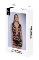 Baci Corset Front Lace Mini Dress Black Onesize - Queensize