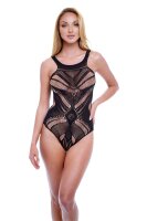 Baci Jacquard Bodysuit Black Onesize - Queensize