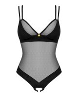 Obsessive Nesari Body mit Ouvert String schwarz XS/S - XL/XXL