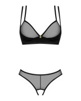 Obsessive Nesari Set BH und Ouvert String schwarz XS/S - XL/XXL